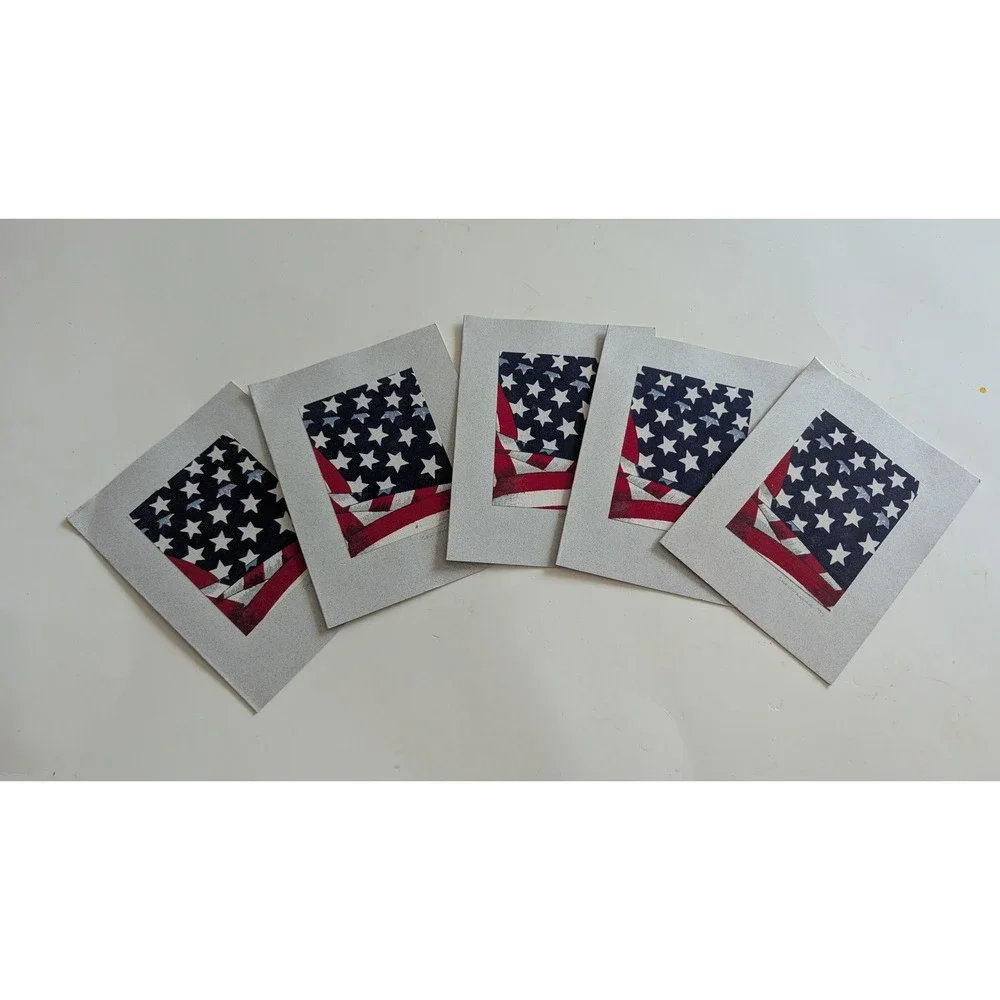 Vintage 1997 S Krippaehne Patriotic Greeting Cards Set of 10 Flag Statue Liberty